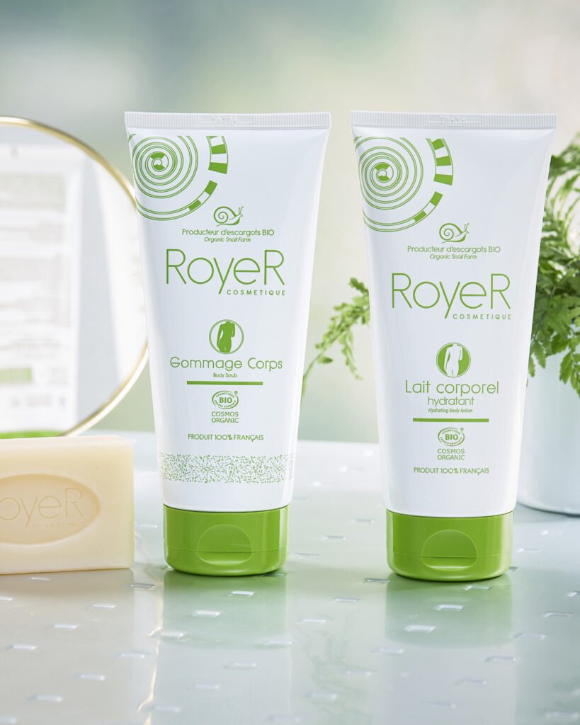 Routine Corps Royer Cosmétique – Savon, Gommage & Lait Hydratant à la Bave d’Escargot Bio