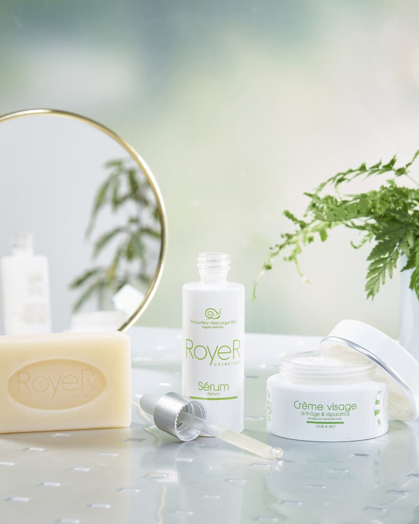 Routine Beauté Naturelle Royer Cosmétique – Savon, Sérum & Crème Visage à la Bave d’Escargot Bio